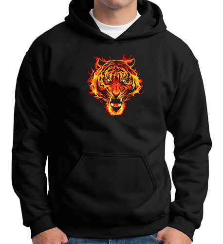 Sudadera Tigre Bengala Animal Fuego Flamas