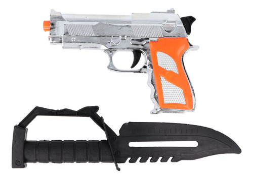 Set Policia 8piezas Revolver Lanza Dardos Reloj Canana Puñal