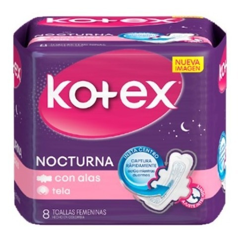 Toallas Sanitarias Anatómicas Nocturna 2 X 8 Und Kotex