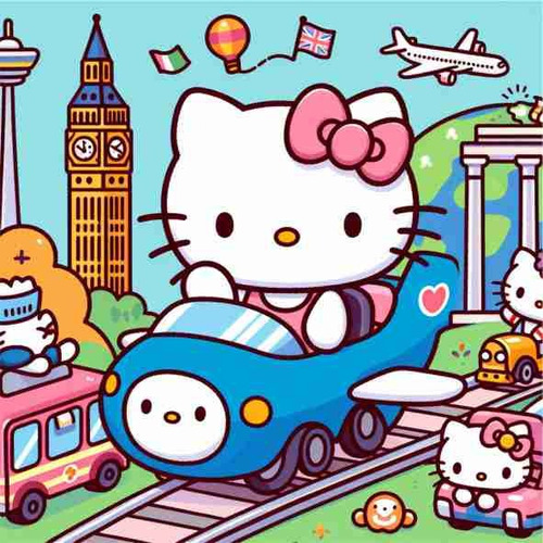 Sticker Calcomania Hello Kitty 10cm X 10cm Laminado P1-h1