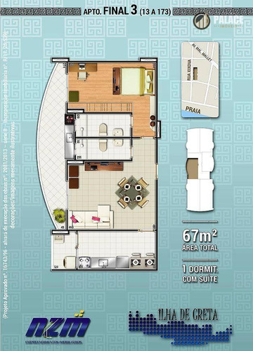 Apartamento Com 1 Dormitório À Venda, 67 M² Por R$ 402.000,00 - Canto Do Forte - Praia Grande/sp - Ap2012