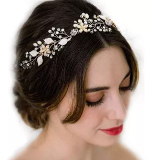 Diadema De Boda Perla De Cristal Para Piezas De Pelo Nupcial