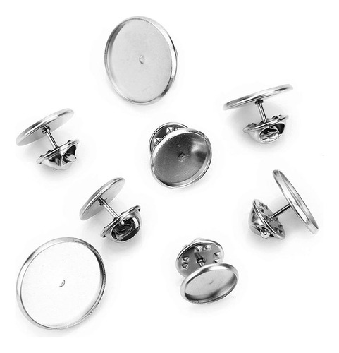 20 Piezas Broches Broches Base Bandejas De Cabujón En 12mm