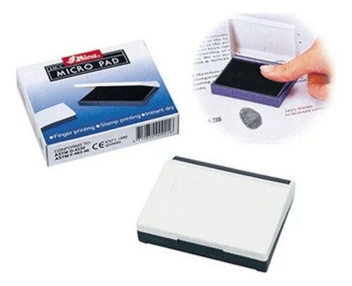 Almohadilla Dactilar Huellas Digitales Shiny Sm-1 65x45mm Tinta Negro