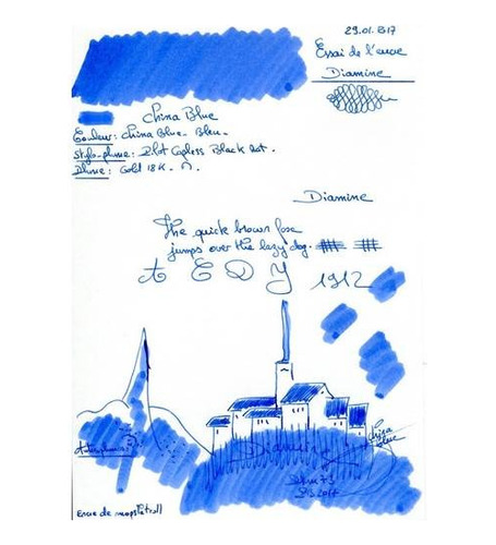 Tinta Diamine Para Plumas Estilográficas 30 Ml China Blue