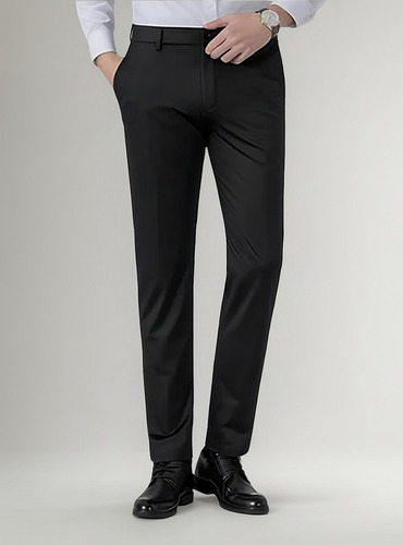 Pantalón De Traje Recto Ajustado Casual Para Hombre
