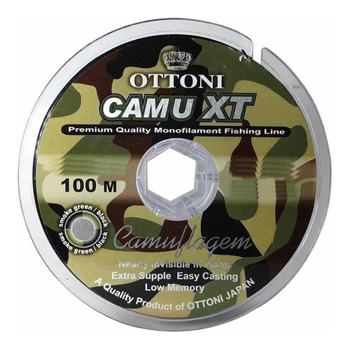 Linha Monofilamento Ottoni Camu Xt 0,35mm 15.6kg 100m Cor Verde
