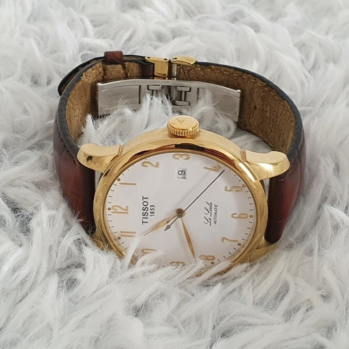 Relogio Tissot Le Locle Automatico Douradado Pulseira Couro