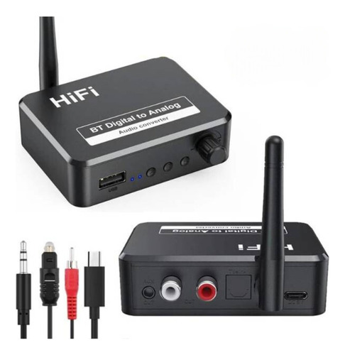 Receptor Audio Bluetooth 5.1 Hi-fi Rca Optico Usb Auxiliar