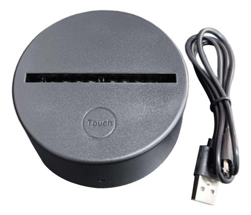 3 Base De Lámpara Led Nocturna De Colores, Negro 7 Colores
