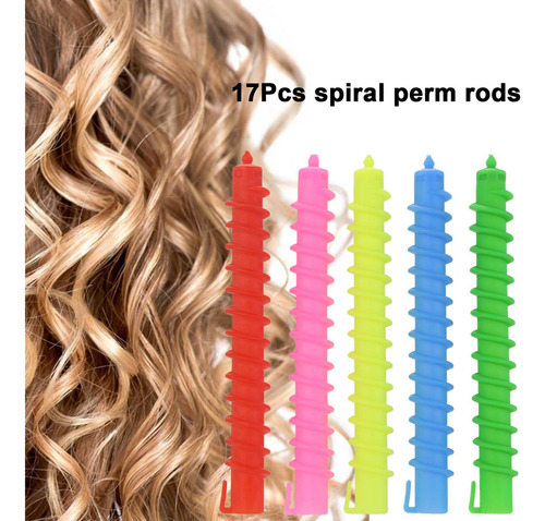 Herramienta Para Rizar El Cabello En Espiral, 17 Unidades, P