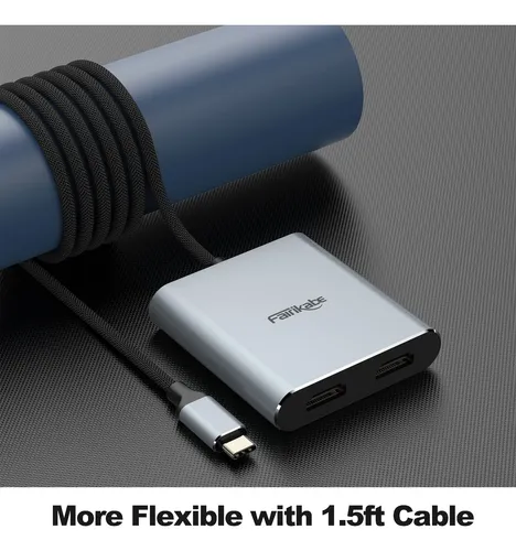 Adaptador Usb C A Hdmi Dual 4k 60hz, Divisor Usb C 2 Monitor