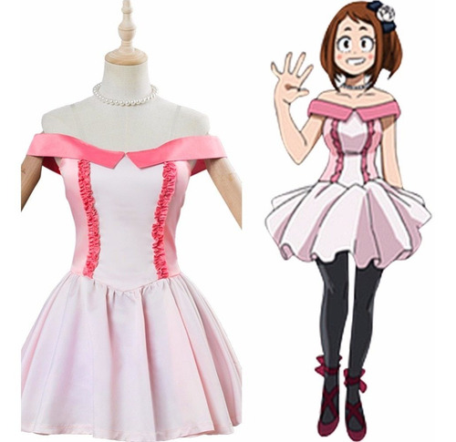 Boku No Hero Academia Ochako Uraraka Disfraz Rosa Cosplay