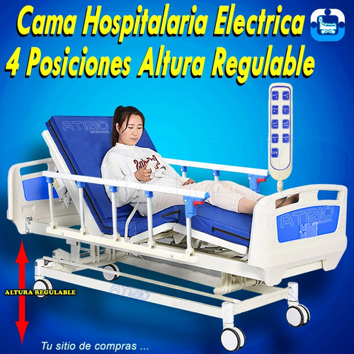 Imagen 1 de 2 de Cama Hospitalaria Eléctrik 4 Funcione+ Colchón Ortoped $1295