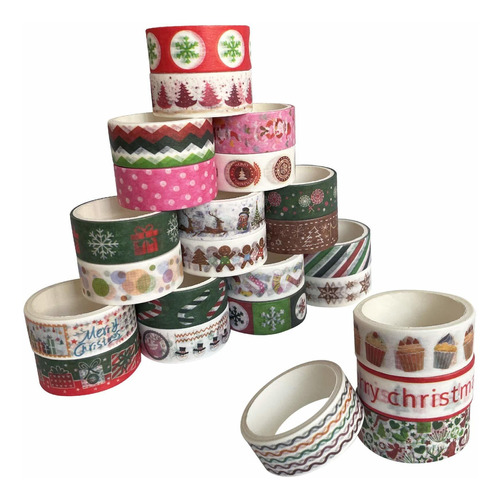 Llxieym Christmas Washi Tapes Winter Holiday Cinta Adhe...