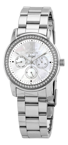 Reloj  Para Mujer 28686 Cristal Blanco Con Esfera De Nacar