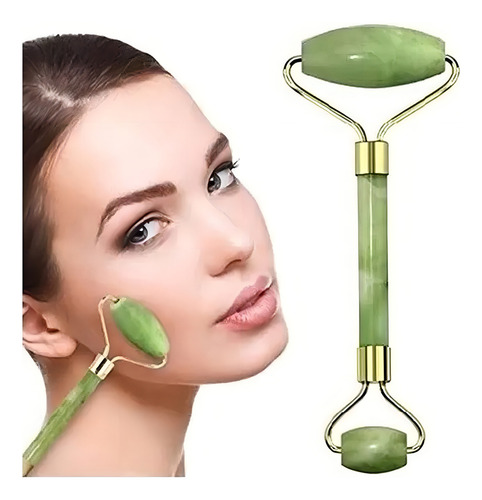Masajeador tipo rollo Lhua Store RODILLO MASAJEADOR FACIAL JADE verde oscuro