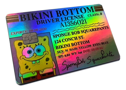 Sticker Adhesivo Holográfico Sponge Bob P/tarjeta Debito
