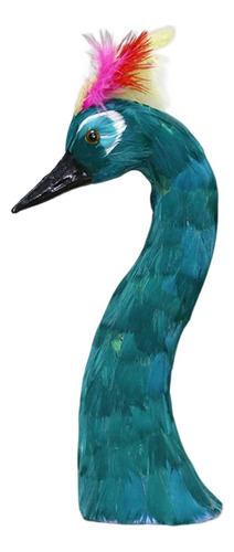 Estatua De Pavo Real De Plumas, Modelo De Cabeza De Verde
