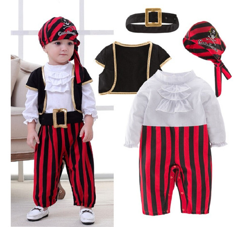 Disfraz De Capitán Pirata Para Bebé Y Niño Pequeño, Hallowee