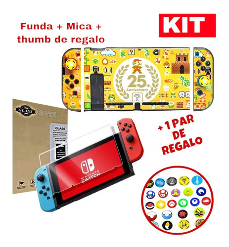 Kit Nintendo Switch  Case Protector + Mica + Mario 03