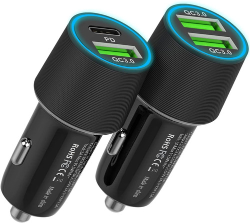 Usb Cargador De Automóviles 2 Paquete 45w Usb C Pd Ada...