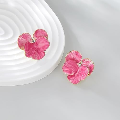 Aprilery Pendientes De Tuerca De Color Rosa Para Mujer, Dise