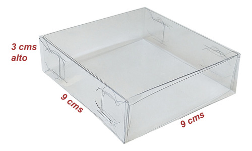 100 Cajas Acetato Transparente 9x9x3 Cm Mod 1824 Transparent Todo Transparente