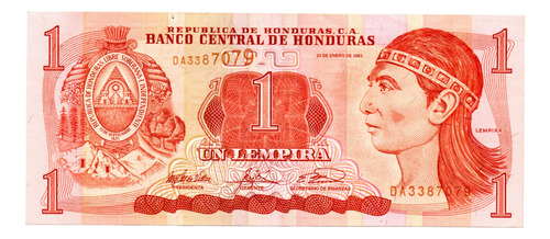 Billete Honduras 1 Lempira, Pick 84c, Año 2003 (mb+)