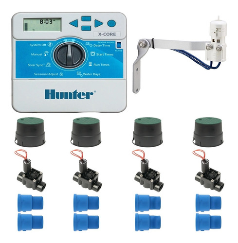 Kit Automação Irrigação Hunter Controlador + 4 Valvulas