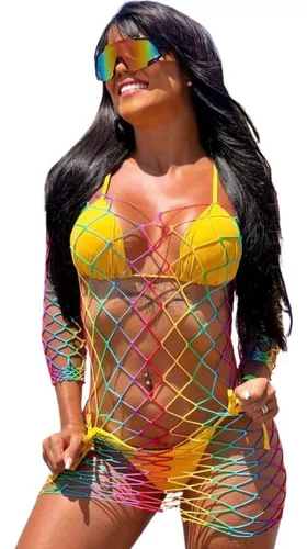 Comprar Saída de Praia Crochê Redinha Laranja - Bella Doll