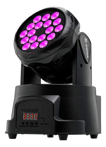 Canhão Moving Head 80w 18 Leds Strobo Rgb Dmx Bivolt Show
