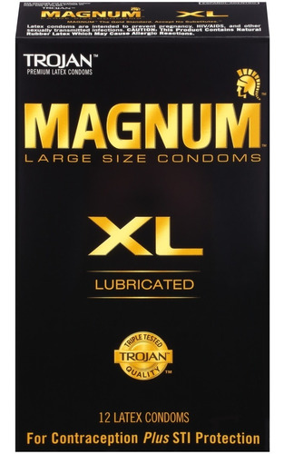 Trojan Magnum XL 12 Condones Preservativos Extra Largos