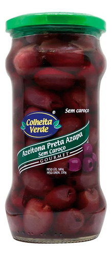 Azeitona Preta Azapa Sem Caroço Colheita Verde 580g