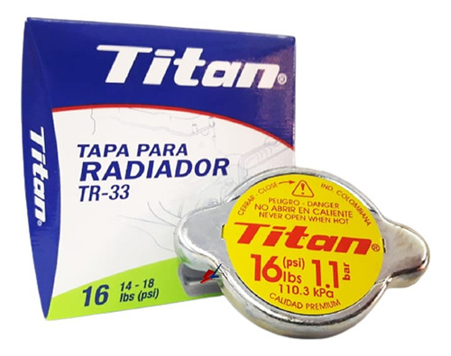 Tapa Radiador 1.1 Bar Alta  Camry  Terios  Machito  Autana