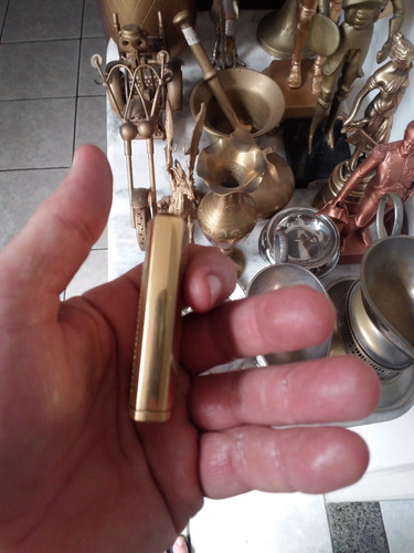 Isqueiro Dourado Antigo Elétrico A Bateria