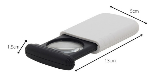 Imagem 4 de 5 de Lupa De Bolso Conta Fio Portátil 8x Com Luz Led Foco 62,5mm