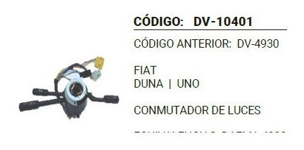 Llave Luces Fiat Duna Uno Div4930