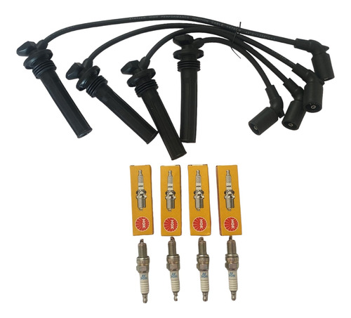 Kit Cables Bujías + Bujías Para Chevrolet Spark Gt 1.2 10-22