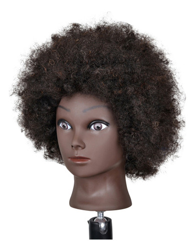 Maniquí Americano De Pelo Real J Wig Para Peinar, Color Negr