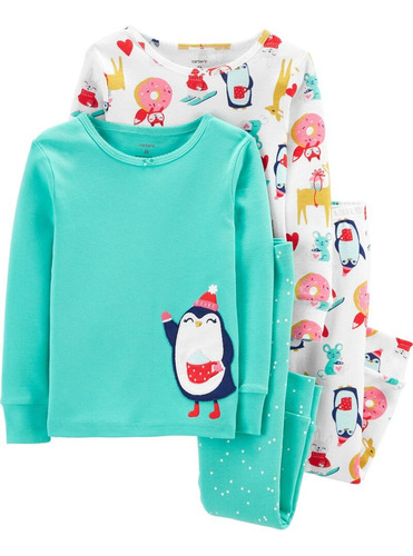 Pack X2 Pijamas Carters Micropolar  Pinguinos 