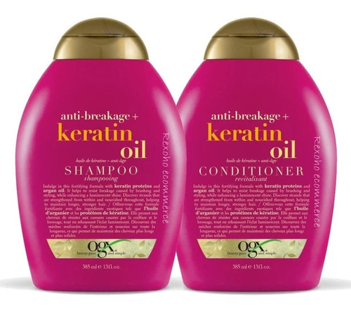  Shampoo Y Acondicionador Ogx Keratina Oil 385 Ml C/u