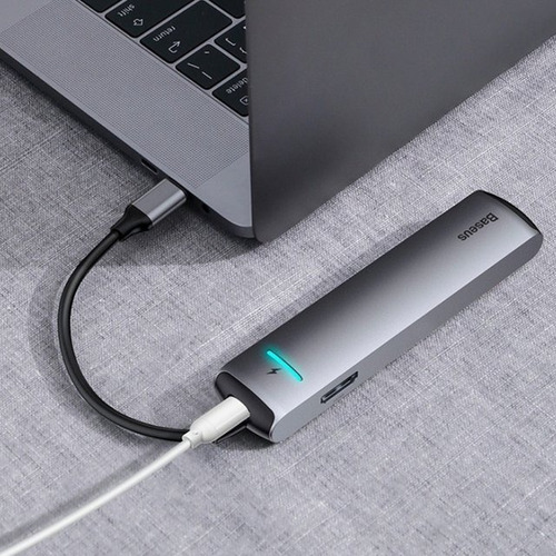 Imagen 3 de 10 de Hub Adaptador Hdmi / Usb 3.0 / Red Rj45/ Usb-c / Baseus Caba