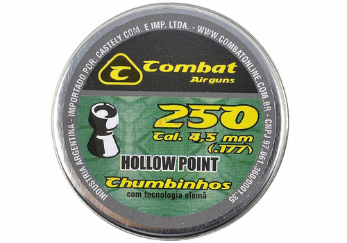 Chumbinho Combat Hollow Point 4.5mm (250un.)