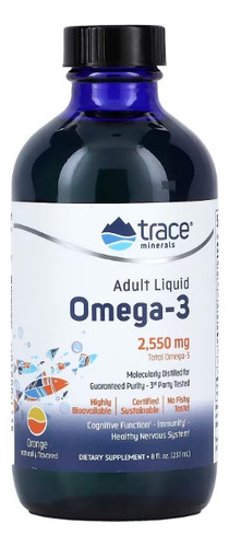 Trace Minerals Omega-3 Líquido Para Adultos 237ml 8oz Sabor Naranja