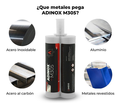 Imagen 5 de 10 de Caja De Adinox® M305, Adhesivo Mma Color Crema, Curado Medio