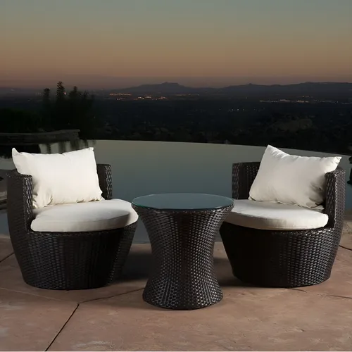 Juego De Muebles Rattan Sintetico 3 Unidades