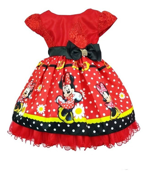 vestido minnie vermelha mercadolivre