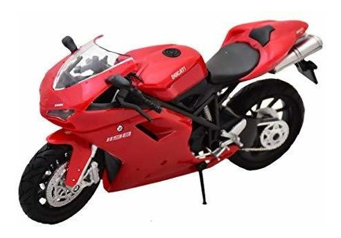 Ducati 1198 Diecast Motocicleta Escala 1: 12, Rojo De Color