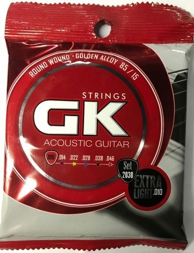 Cuerdas Guitarra Acustica Gk Encordado Completo